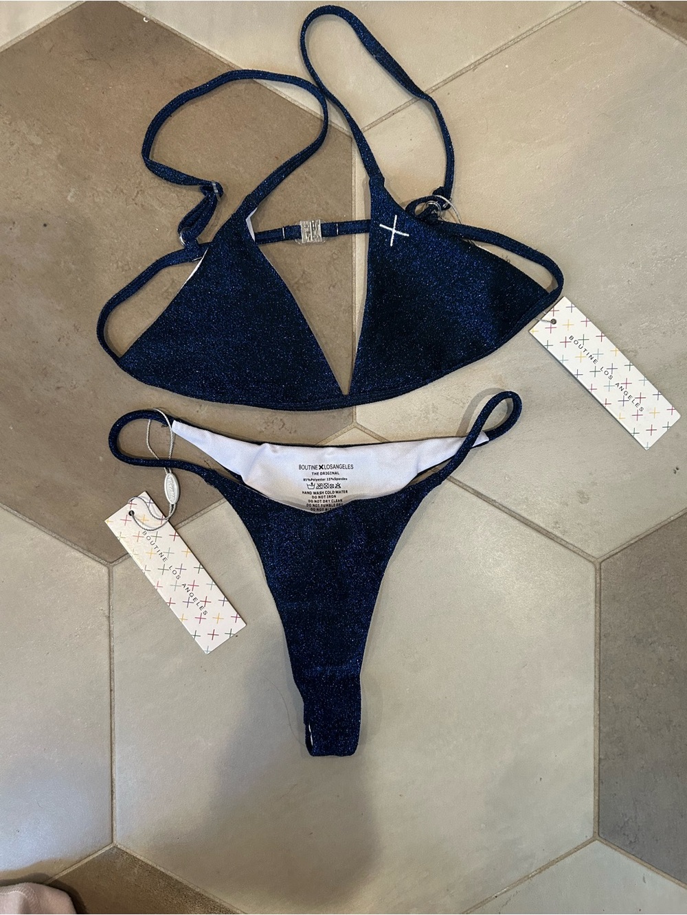 Boutine Los Angeles navy sparkle bikini